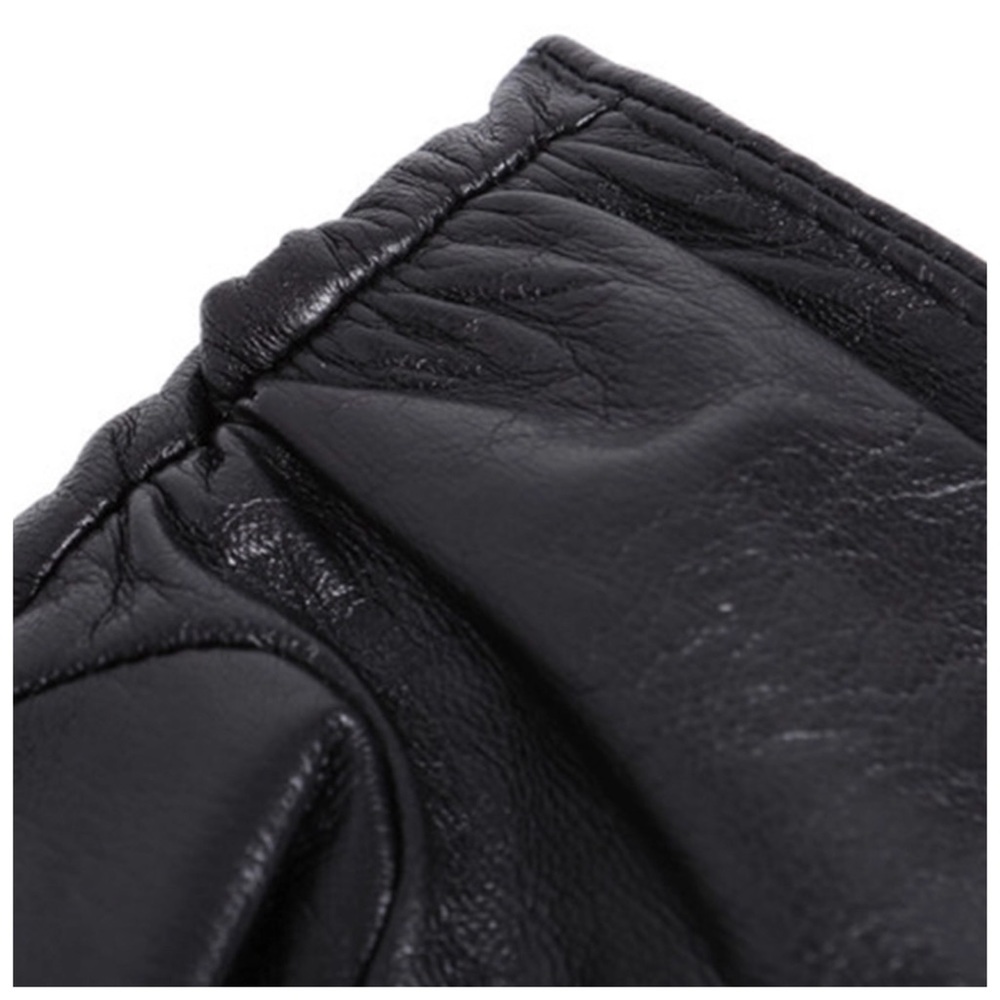 Leather Cashmere Lined Ruched Gloves Size 7 - Picture 2 of 7